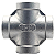 Conexão Cruzeta 1/4 Polegada BSP Aço Inox 304 Rosca Fêmea 4 Vias - Imagem 3