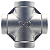 Conexão Cruzeta 3/8 Polegada BSP Aço Inox 304 Rosca Fêmea 4 Vias - Imagem 3