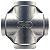 Conexão Cruzeta 1/2 Polegada BSP Aço Inox 304 Rosca Fêmea 4 Vias - Imagem 3
