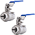Kit 2 Válvulas Esfera 1/4" BSP Aço Inox 304 com Vedação PTFE 1000PSI - Imagem 1