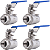 Kit 4 Válvulas Esfera 1/4" BSP Aço Inox 304 com Vedação PTFE 1000PSI - Imagem 1