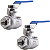 Kit 2 Válvulas Esfera 3/8" BSP Aço Inox 304 com Vedação PTFE 1000PSI - Imagem 1