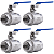 Kit 4 Válvula Esfera 1" BSP Aço Inox 304 com Vedação PTFE 1000PSI - Imagem 1