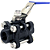 Válvula Esfera Tripartida 3/8" Aço Carbono BSP WCB com Vedação PTFE 1000PSI - Imagem 1