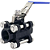 Válvula Esfera Tripartida 1/2" Aço Carbono BSP WCB com Vedação PTFE 1000PSI - Imagem 1