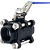 Válvula Esfera Tripartida 1" Aço Carbono BSP WCB com Vedação PTFE 1000PSI - Imagem 1