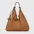 Bolsa Hobo Collab Carrano + A.mar Couro Suede Marrom Saddle - Imagem 1