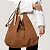 Bolsa Hobo Collab Carrano + A.mar Couro Suede Marrom Saddle - Imagem 2