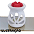 Difusor Rechaud/rechô Cerâmica Flor para Óleos Essenciais e Wax Melts Branco - Imagem 4