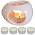 Kit Difusor Rechaud Cerâmica Oval + 4 velinhas Óleos P/ Essenciais e Wax Metls Branco - Imagem 1