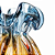 Vaso Vidro Italy Estilo Murano Azul E Âmbar A17cm X D13cm 220826 - Lyor Original - Imagem 2