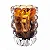 Vaso Vidro Italy Estilo Murano Âmbar E Marrom 17cm Alt X12cm 4807 Lyor Original - Imagem 1