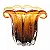 Vaso de Vidro Italy Estilo Murano Âmbar e Marrom 13,5cm x 11,5cm x 10,5cm 4849 - Lyor Original - Imagem 1