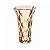 Vaso de Vidro Diamond Âmbar Metalizado 13cm x 6,5cm x 20cm - Lyor Original - Imagem 3