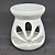 Kit 30un Difusor Rechaud/rechô Cerâmica Flor para Óleo Essencial e Wax Melts Branco - Imagem 2