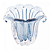 Vaso De Vidro Italy Tipo Murano Azul 15cmx12cm 4856 Lyor Original - Imagem 2