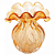 Vaso de Vidro Estilo Murano Italy Âmbar 18cm x 13cm x 16cm 4842 - Lyor Original - Imagem 2