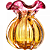 Vaso Vidro Italy Estilo Murano Rosa E Âmbar 11cm x 13cm 220825 - Lyor Original - Imagem 6