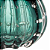 Vaso Vidro Italy Tipo Murano Verde Esmeralda E Dourado 11cmx10cm 29031 Wolff - Imagem 5