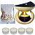 Kit Difusor Rechaud Com Panelinha R3 10cm + 12 Wax + 4 velinhas para Wax Melts e Ólieos Essenciais - Imagem 1