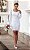 Vestido branco renda manga bufante midi - Imagem 1