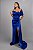 Vestido longo de festa ombro a ombro sereia pz - AZUL ROYAL 44 - Imagem 2