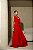 Vestido longo devote v com fenda e detalhe em capa lurex - Imagem 3