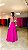 Vestido longo fucsia ombro unico detalhe nas costas com armação na saia - Imagem 2