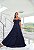 Vestido longo ombro a ombro saia gode com armaçao - AZUL SERENITY 42 - Imagem 1