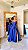 Vestido longo azul royal em zibeline com flor removivel pz - 38 - Imagem 1