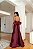 Vestido longo vermelho estruturado zibeline laço removivel saia sereia - 42 - Imagem 4
