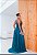 Vestido longo feito em lurex sem brilho decote V - Imagem 2
