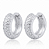 Brinco Argola de Prata 925 3 Fileiras Cravejada 13mm - Imagem 1