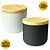 Kit Pote Para Vela 250ml Branco/Preto C/ Tampa Pinus 12UND - Imagem 1