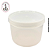 Pote de Plástico 600ML Cilindro Natural c/ Tampa - (un) - Imagem 1