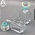 Porta Perfume 50ml - Transparente c/Tampa em Detalhes Azul Tiffany - Imagem 4