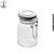 Pote Hermético de Vidro c/Tampa Prateada 90ml Geométrico - (Unidade) - Imagem 1