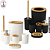 Kit Luxo para Banheiro com Tampa Bambu – 6 Peças (Preto ou Branco) - Imagem 1