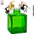 Vidro 250ml Cubo 250ml Verde c/ Válvula Saboneteira - (UN) - Imagem 1