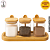 Kit Porta-Tempero com Bandeja Madeira - 3 Potes de 450ml com Colher e Tampa de Bambu - Imagem 1