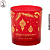 Copo p/Vela Natalino Vermelho/Ouro - 400ml (UN) - Imagem 1