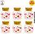 Kit 6 Potes de Vidro Estampa Coração Vermelhos C/Tampa Rolha - 60ml - Imagem 1