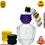Kit 25 Vidro Recrave 100ml + Válvula Cores + sobretampa Flor Roxa + Dispositivo - Imagem 1