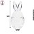 Ovo de Vidro Transparente com Orelha de Coelho 50ml - 11cm - (UN) - Imagem 3