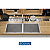 Cuba Dupla Gourmet Pia Inox Tamanho 44cm x 88cm - Imagem 4