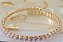 Bracelete com abertura Riviera zircônia redonda cristal (BANHADO A OURO 18k) - Imagem 4