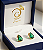 Brinco gota grande de zircônia verde esmeralda (BANHADO A OURO 18K) - Imagem 4