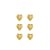 Brinco Trio Coração Liso (6mm) (BANHADO A OURO 18K) - Imagem 1