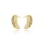 Brinco meia argola cravejada com detalhe retangular (BANHADO A OURO 18K) - Imagem 1