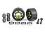 Green Aluminum Wheelie Bar Wheels w/ Hardware (2) - Imagem 1
